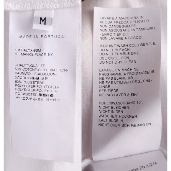 1017 ALYX 9SM Logo-Print Jersey Rollneck T-Shirt Size M Mens White $180 - Picture 11 of 16